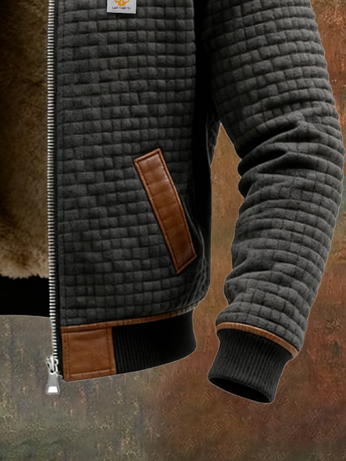 Getextureerde blouson met een gestructureerde hoge kraag