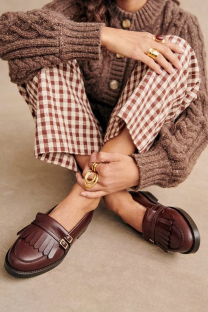 ELS | BRUINE LOAFERS MET GESP EN BAND