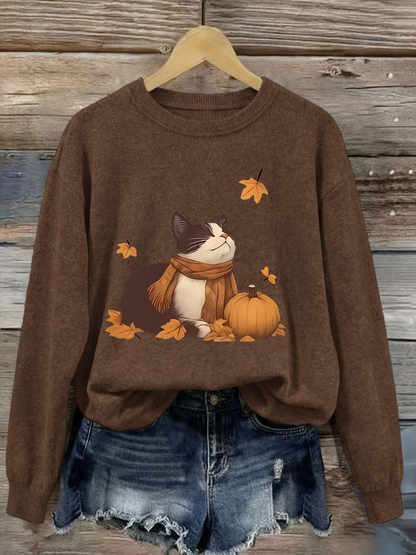 Charlotte | Comfortabele Dames Sweater met Herfstprint