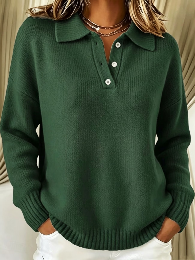 Sanne | Elegante Gebreide Polo Trui