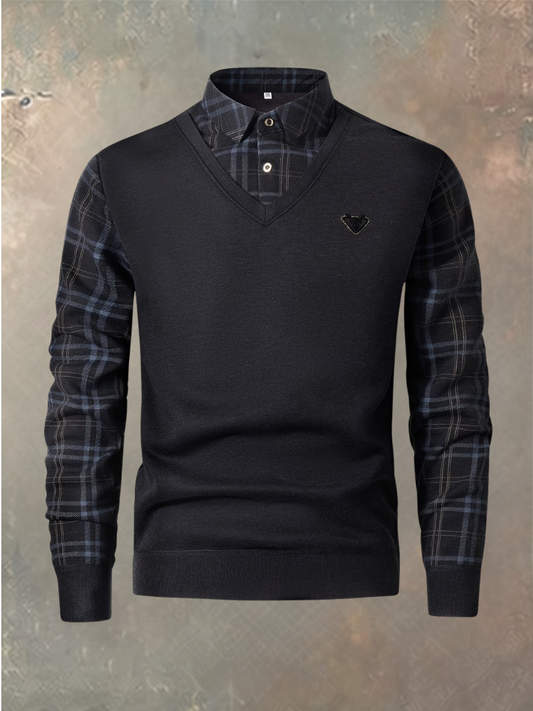 Ruben | Luxe 2-in-1 Heren Trui met Overhemdkraag