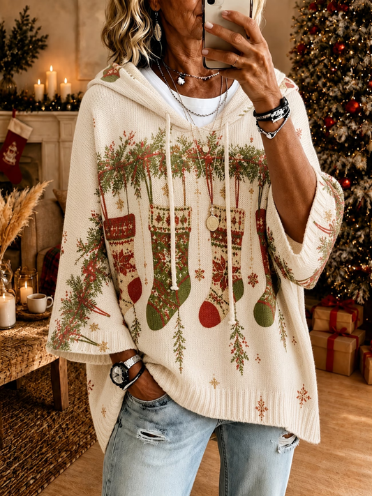 Ivy | Comfortabele Kerst Gebreide Hoodie Sweater