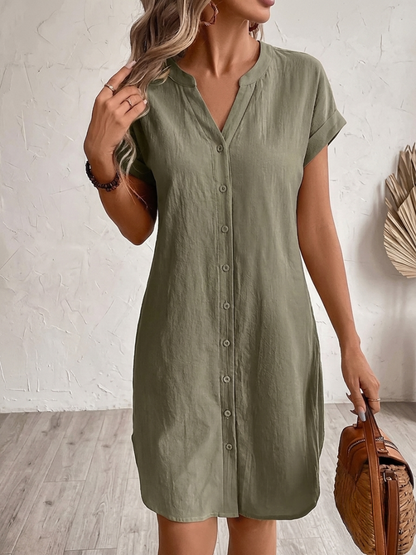 Tess | Comfortabele Linnen-Look Blousejurk