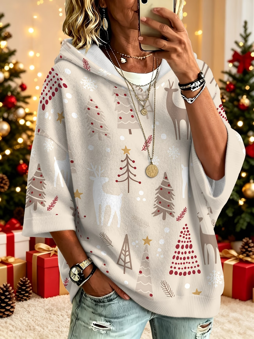 Olivia | Comfortabele Kerst Gebreide Hoodie Sweater