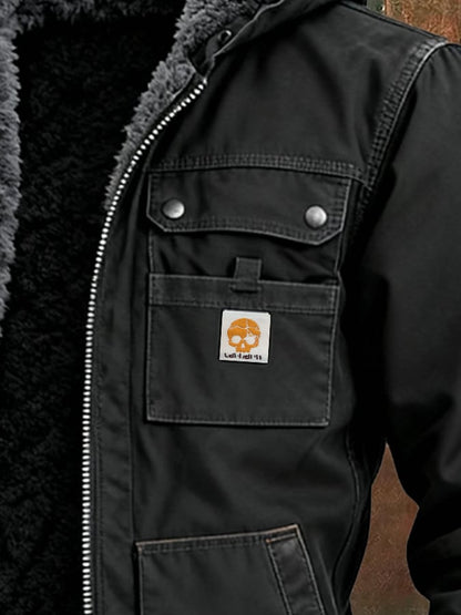 Winterjack met gestructureerde multifunctionele zakken