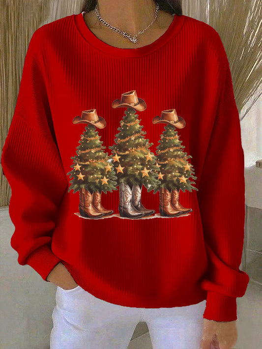 Noor - Kersttrui met western kerstbomen