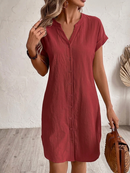 Tess | Comfortabele Linnen-Look Blousejurk