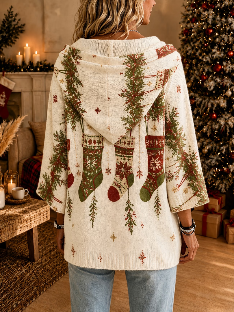 Ivy | Comfortabele Kerst Gebreide Hoodie Sweater