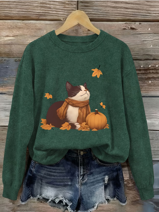 Charlotte | Comfortabele Dames Sweater met Herfstprint