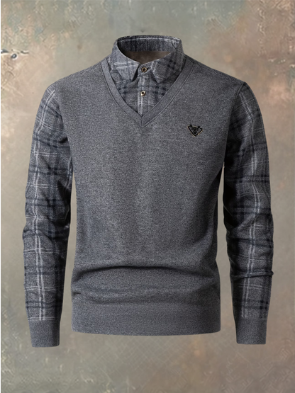 Ruben | Luxe 2-in-1 Heren Trui met Overhemdkraag