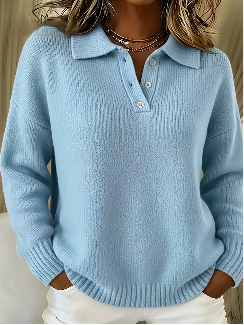 Sanne | Elegante Gebreide Polo Trui