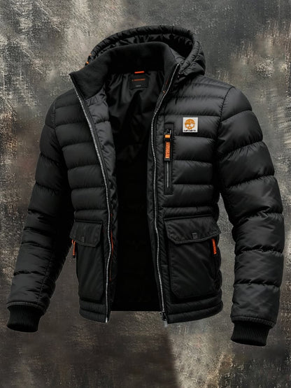 Gewatteerde blouson met technische capuchon