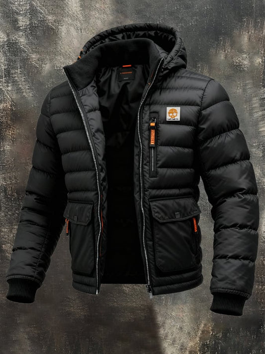 Gewatteerde blouson met technische capuchon