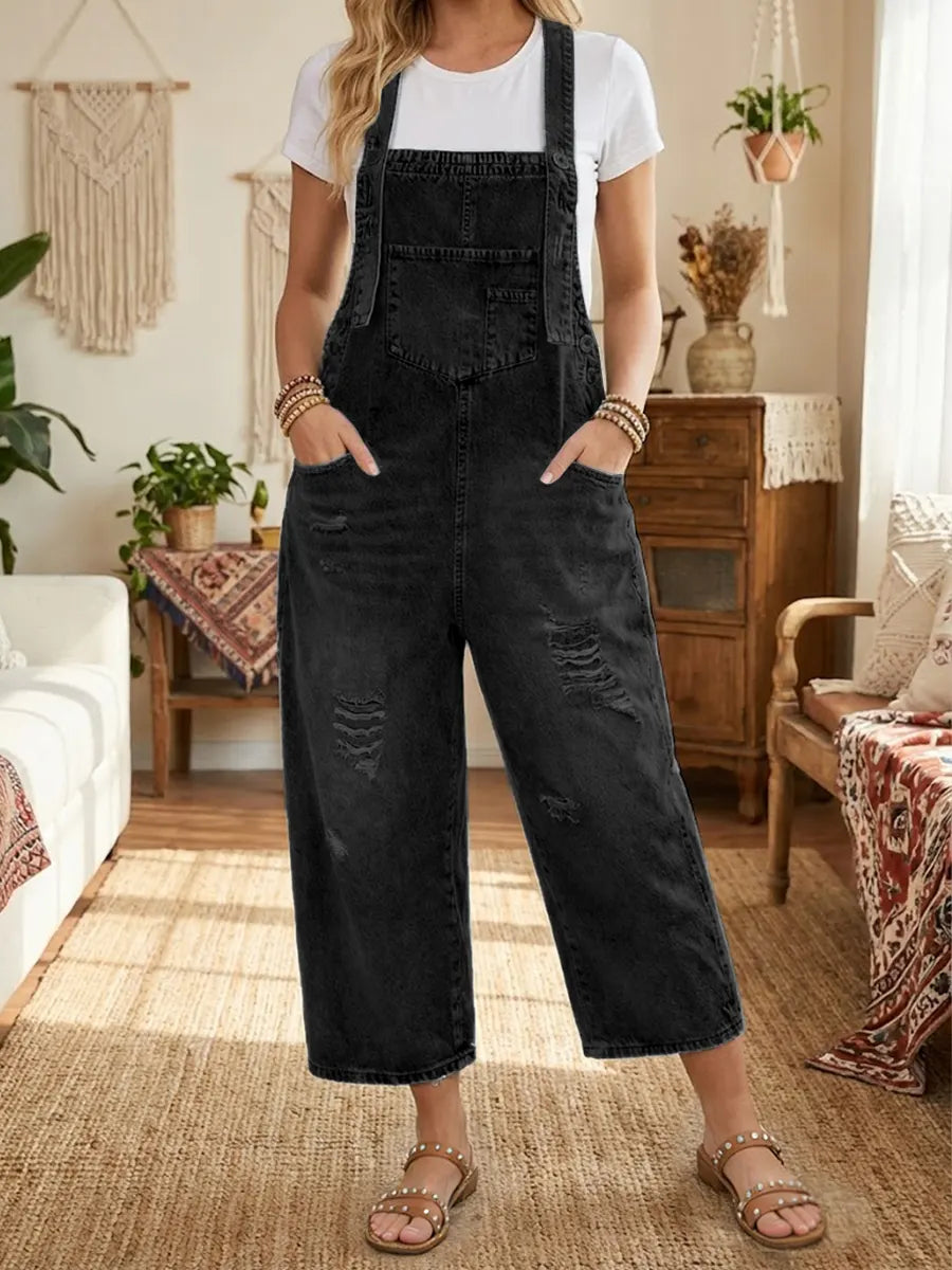 Aurevia | Denim Tuinbroek met Vintage Look