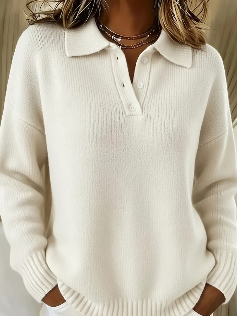 Sanne | Elegante Gebreide Polo Trui