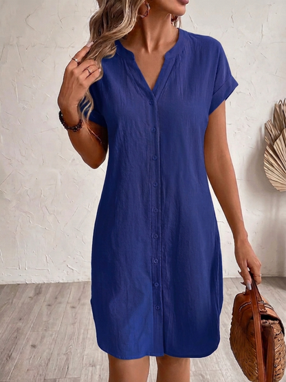 Tess | Comfortabele Linnen-Look Blousejurk