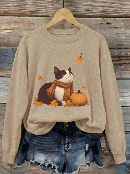 Charlotte | Comfortabele Dames Sweater met Herfstprint