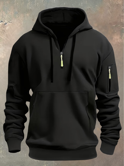 Stijn | Stoere Heren Hoodie met Halve Rits
