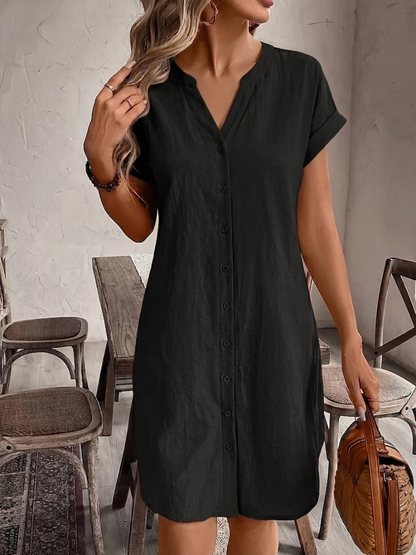 Tess | Comfortabele Linnen-Look Blousejurk