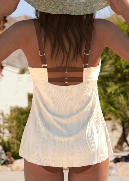 Chique Grijze Tankiniset met Criss-Cross en Jacquarddetails I Laatste dag 80% korting!