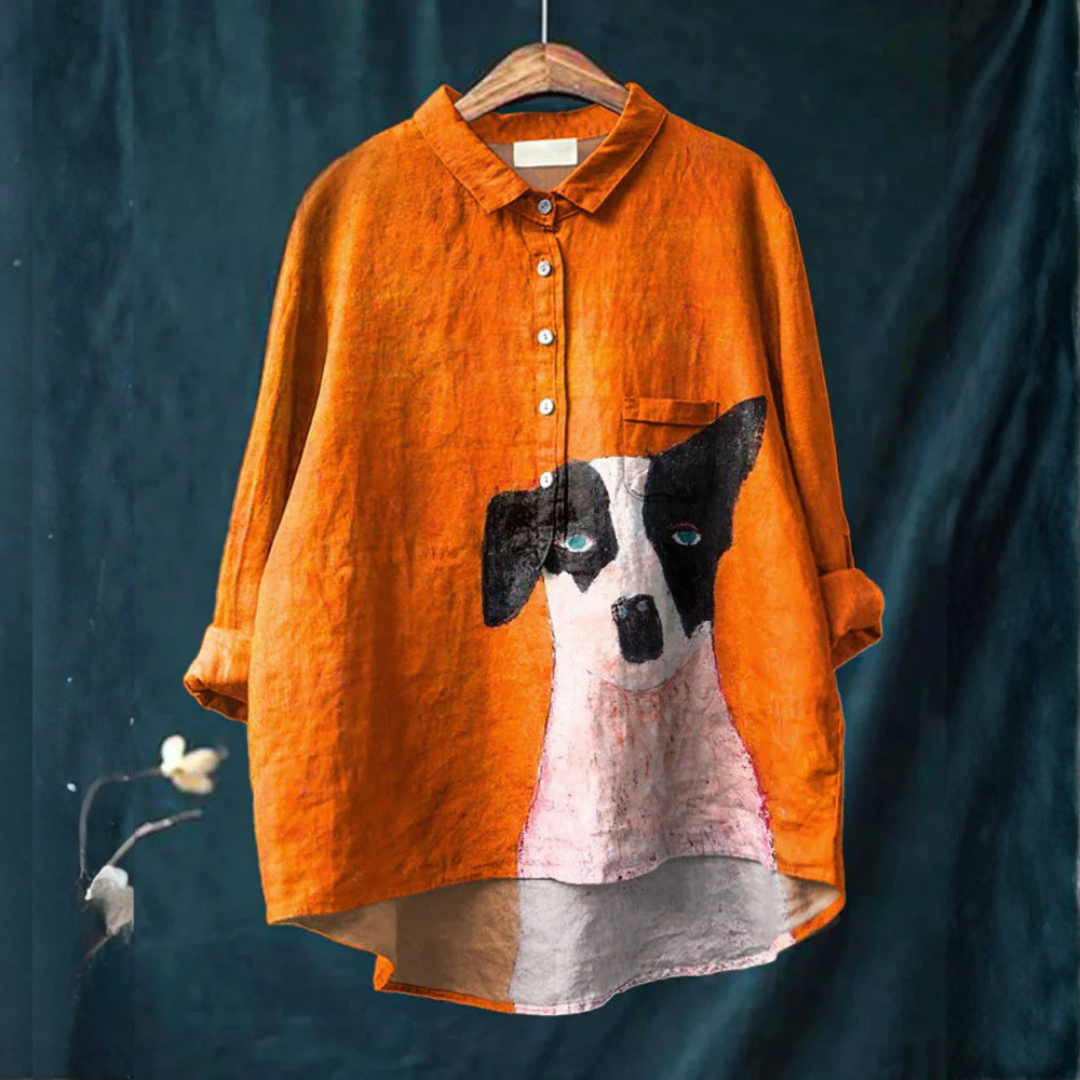 Marisol™ | Tijdloze Linnen Blouse met Print
