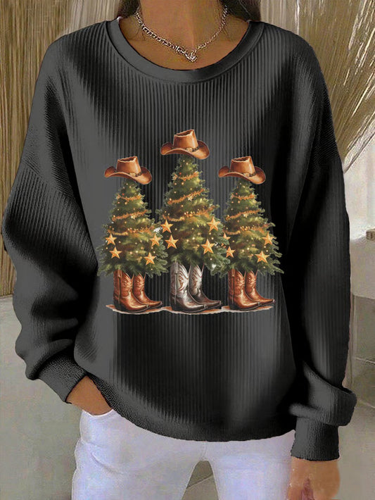 Noor - Kersttrui met western kerstbomen