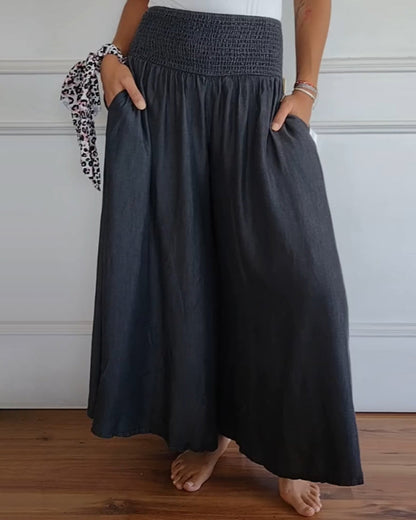 Jasper | Vloeiende Smocked Taille Broek