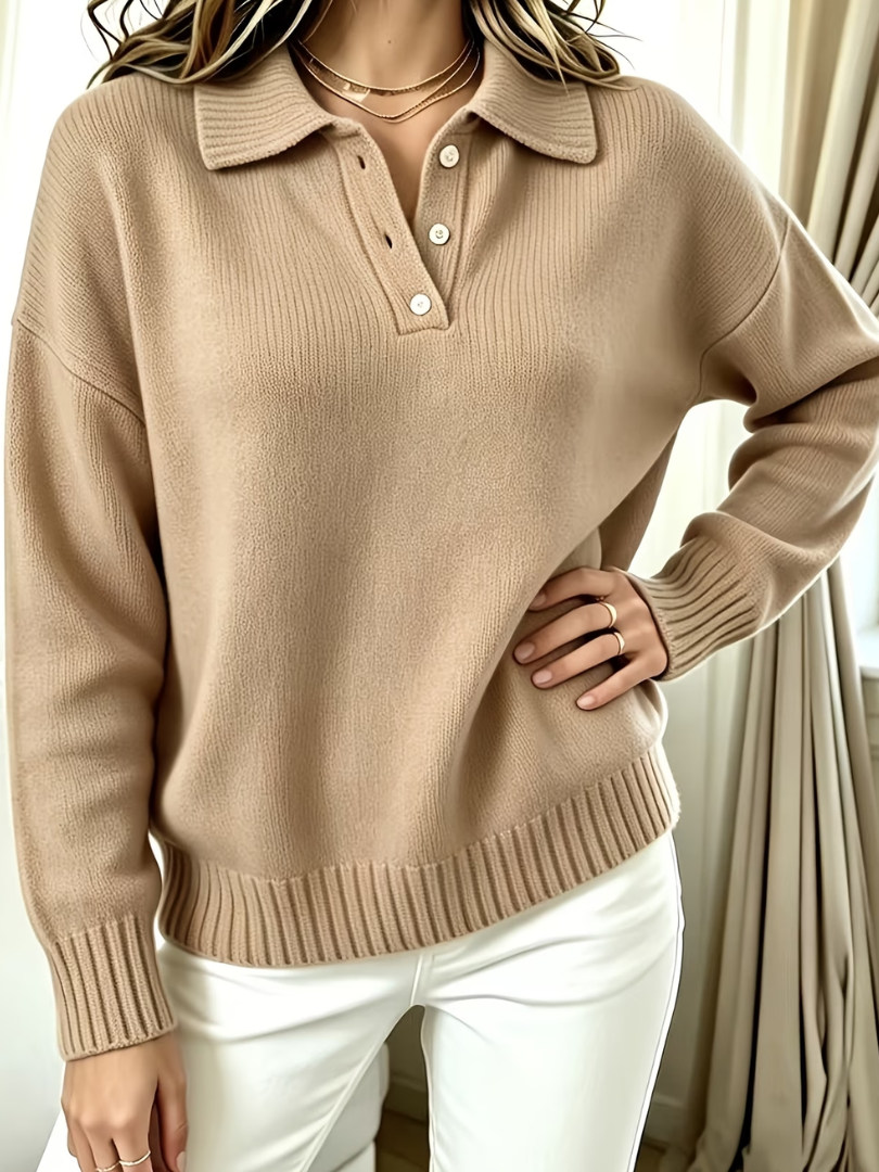 Sanne | Elegante Gebreide Polo Trui