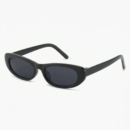 Lunettes de Soleil Ovales à Petite Monture Style Rétro et Verres Miroirs