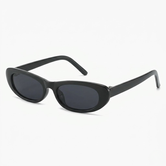 Lunettes de Soleil Ovales à Petite Monture Style Rétro et Verres Miroirs
