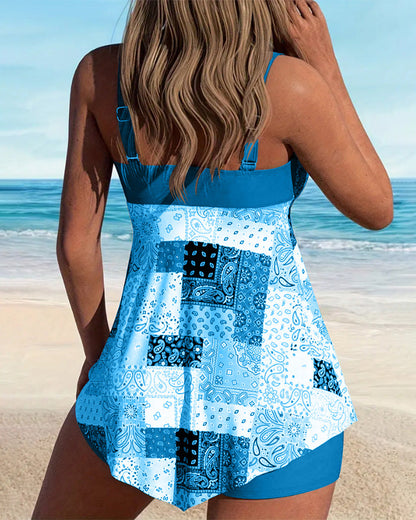 Tankini Twee-delig Bedrukte Boxer I Laatste dag 80% korting!