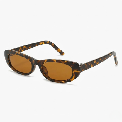 Lunettes de Soleil Ovales à Petite Monture Style Rétro et Verres Miroirs