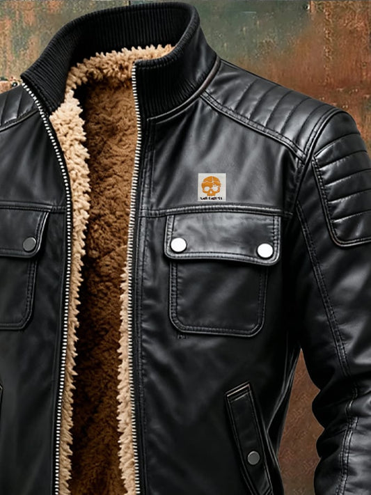 Herenjas Canada | Blouson van lederlook met gewatteerde schouders