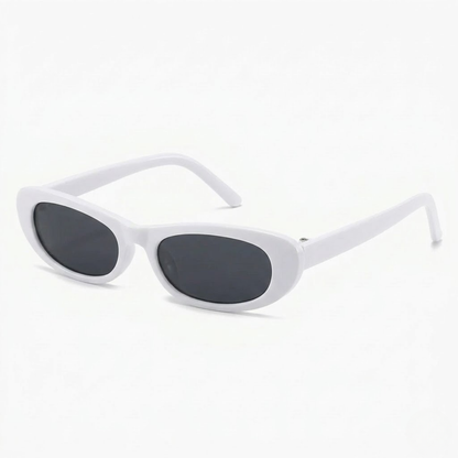 Lunettes de Soleil Ovales à Petite Monture Style Rétro et Verres Miroirs