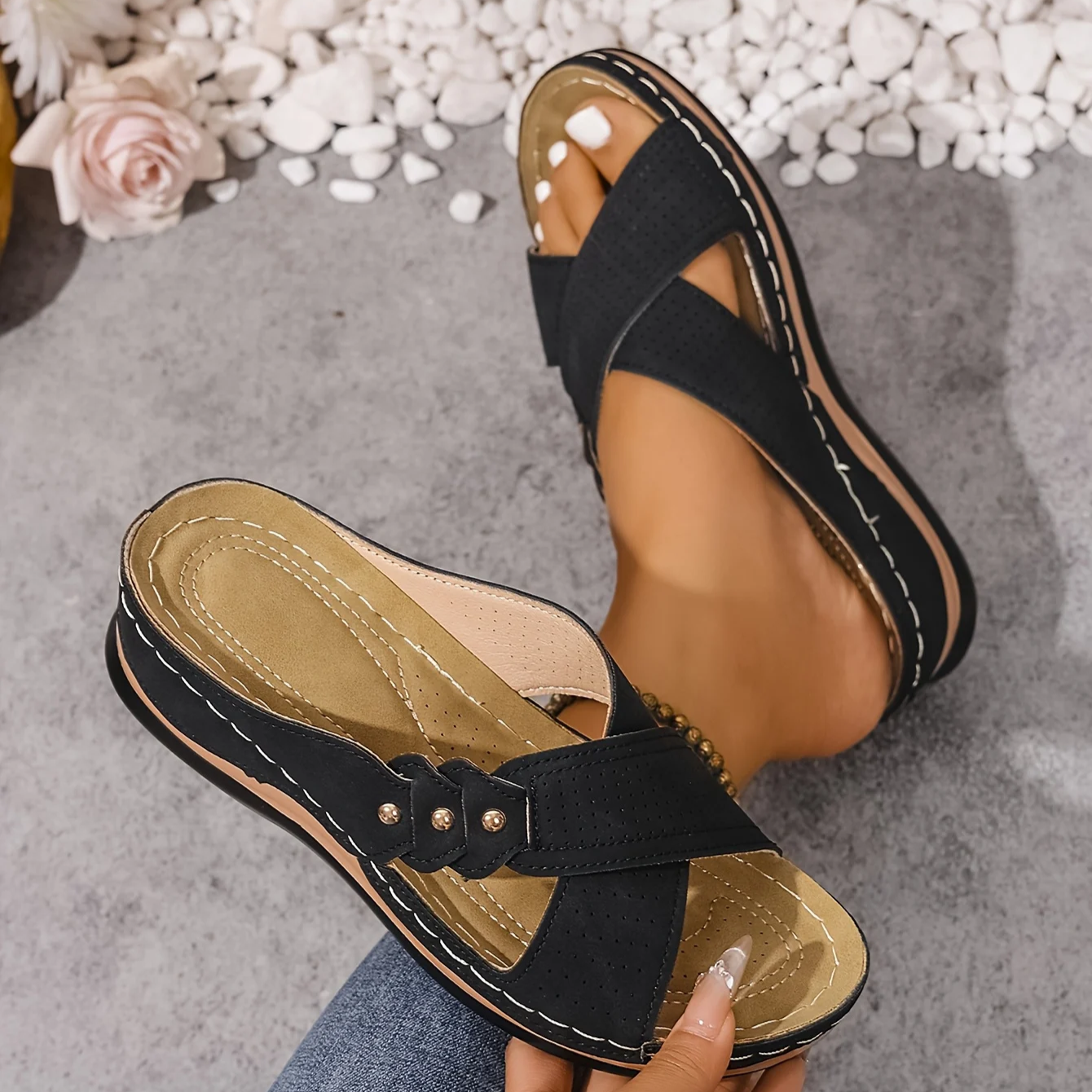 Pascalle | Orthopedische Wedge Sandalen