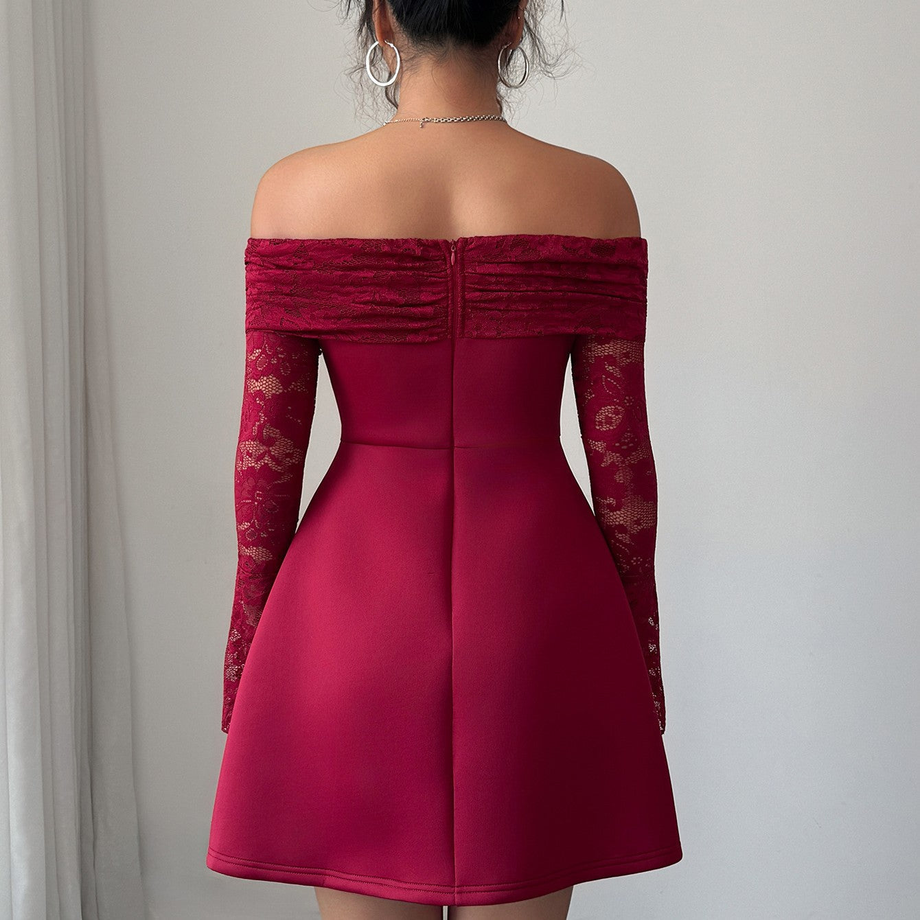 Elegante Bordeaux Jurk