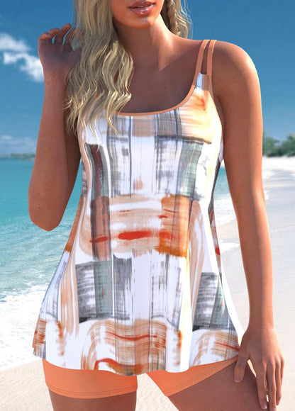Luchtig Tropisch Plantenprint Tankini-Set Blauw I Laatste dag 80% korting!