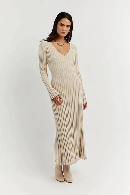 Gebreide maxi jurk
