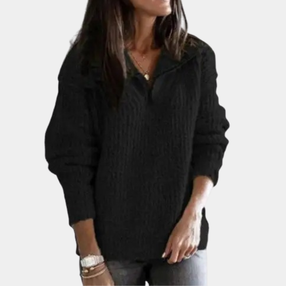 Adrianna - Chique Comfort Zomerse Trui met halve rits voor dames