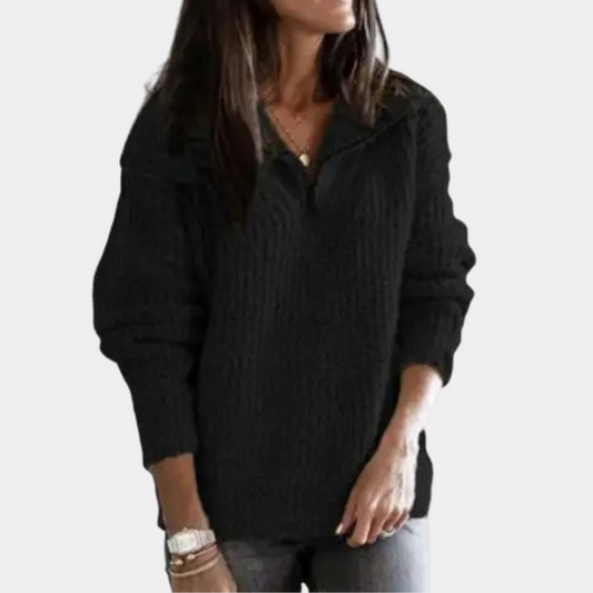 Adrianna - Chique Comfort Zomerse Trui met halve rits voor dames