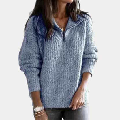 Adrianna - Chique Comfort Zomerse Trui met halve rits voor dames