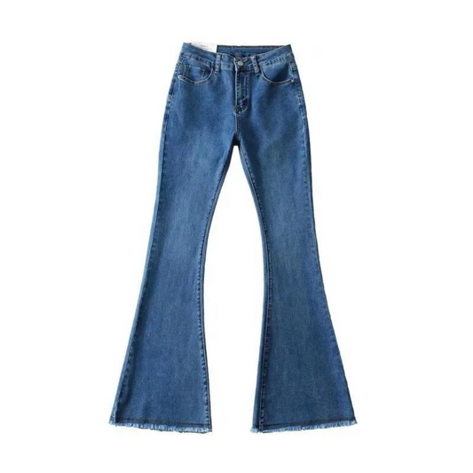 HELVI - Luchtige uitlopende broek met hoge taille voor dames - Zomereditie
