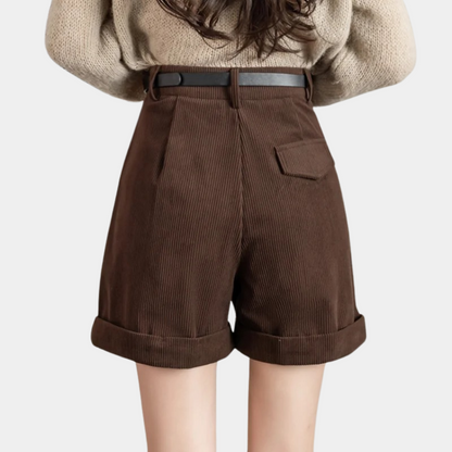 Elmeena - Comfortabele corduroy damesshort voor de zomer