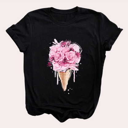 Mirielle - Zomerse T-shirt voor dames met decoratieve print