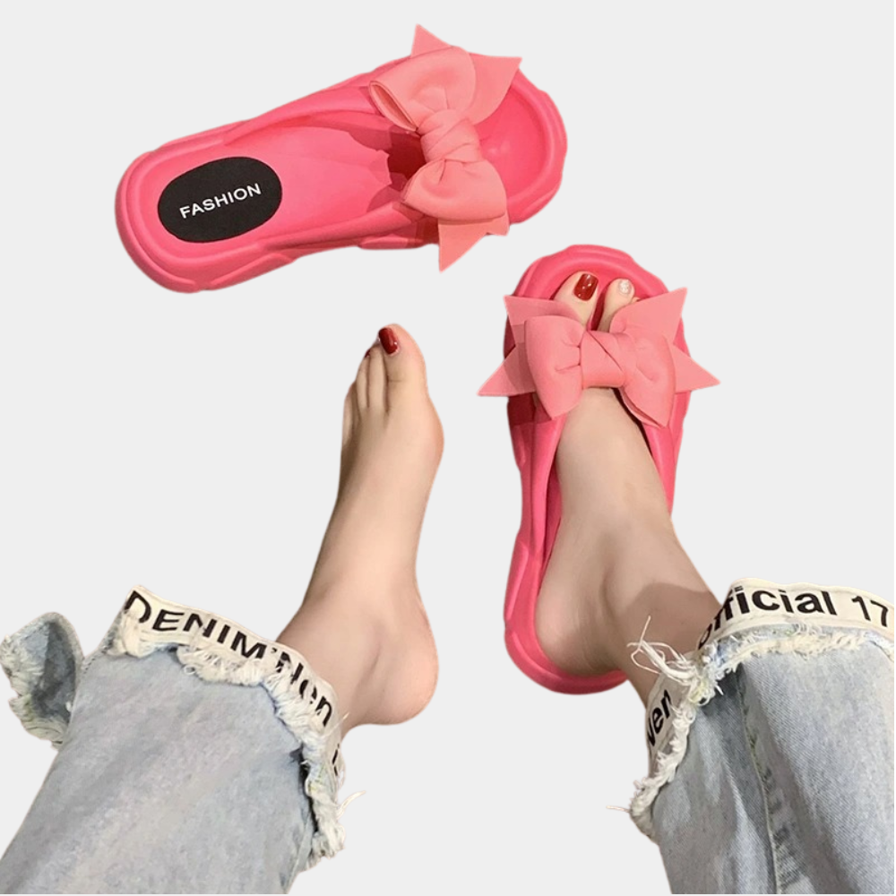Abby - Elegante zomerse damesslippers met lint