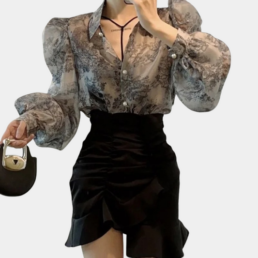 Dorothy - Luchtige damesblouse met pofmouwen voor de zomer