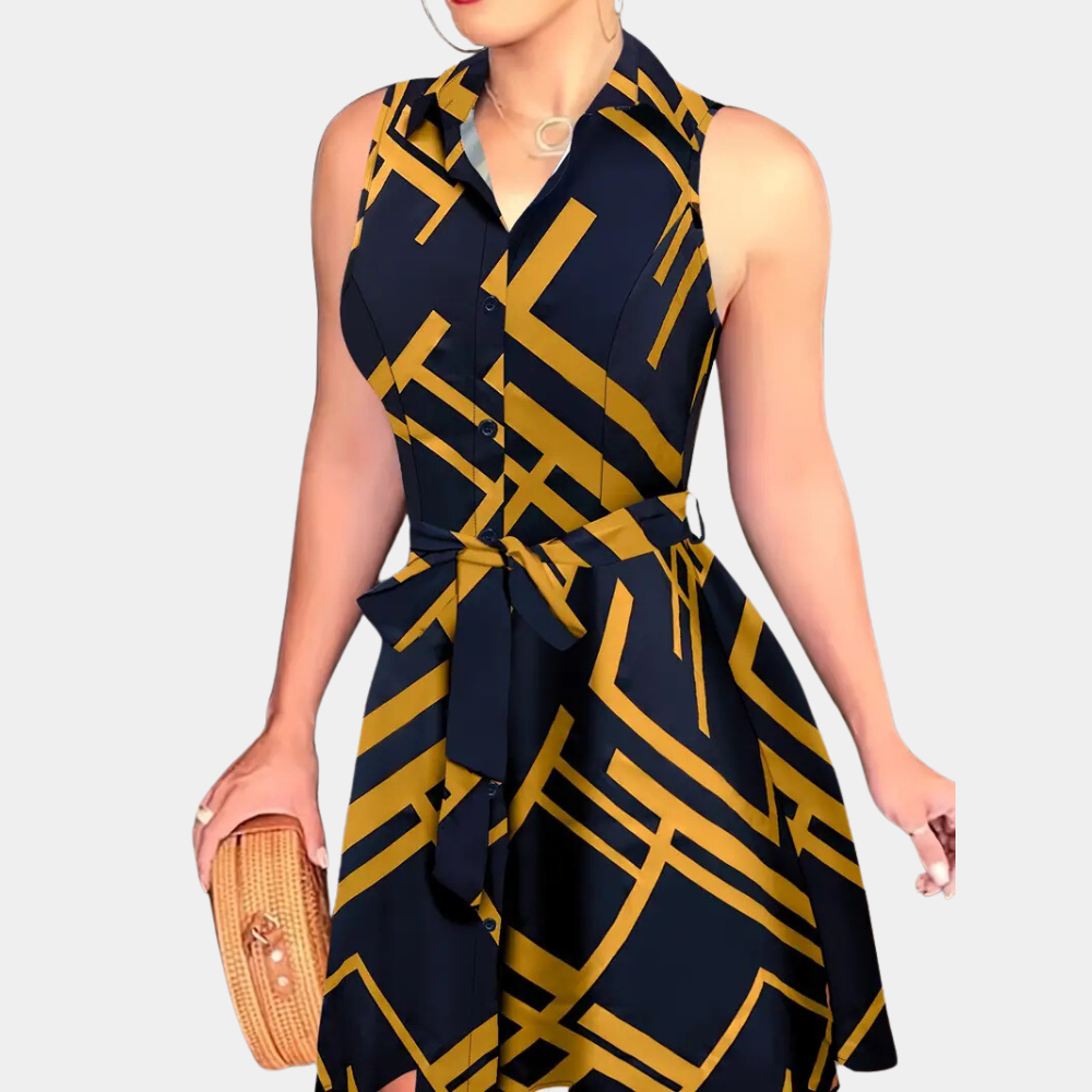 Jolanta - Luchtige zomerse damesjurk met abstracte print