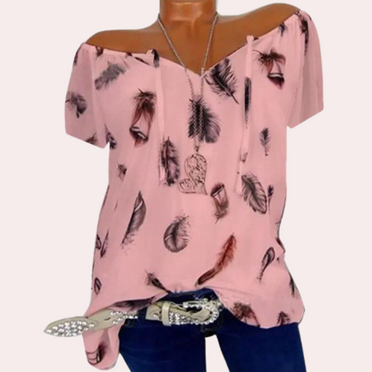 Gemakkelijke en losvallende damesblouse voor de zomer