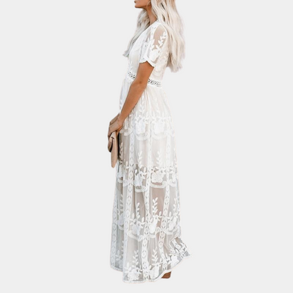 Elegante en lange kanten zomerjurk voor dames