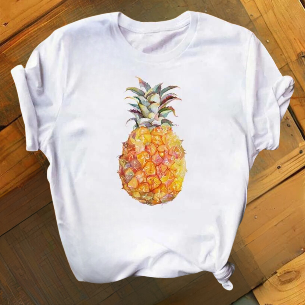 Marisol – Levendige Ananasprint Zomershirt voor Dames